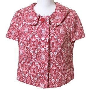 NWOT LOFT red paisley short sleeve jacket